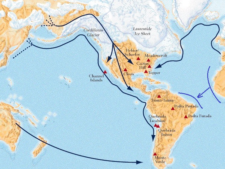 Le presunte rotte seguite dai colonizzatori